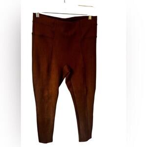 Spanx Faux Suede High‎ Waisted Pull On Leggings Rich Carmel Size Large